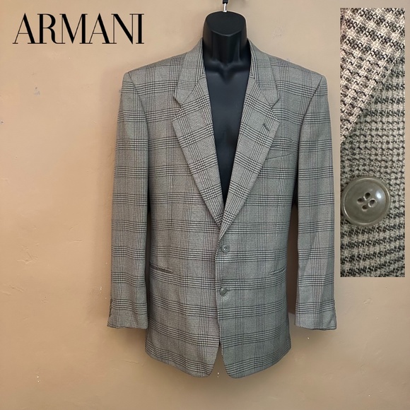 Giorgio Armani Other - Armani Plaid Wool Blazer 42L Made in Italy Gently worn 100% virgin wool